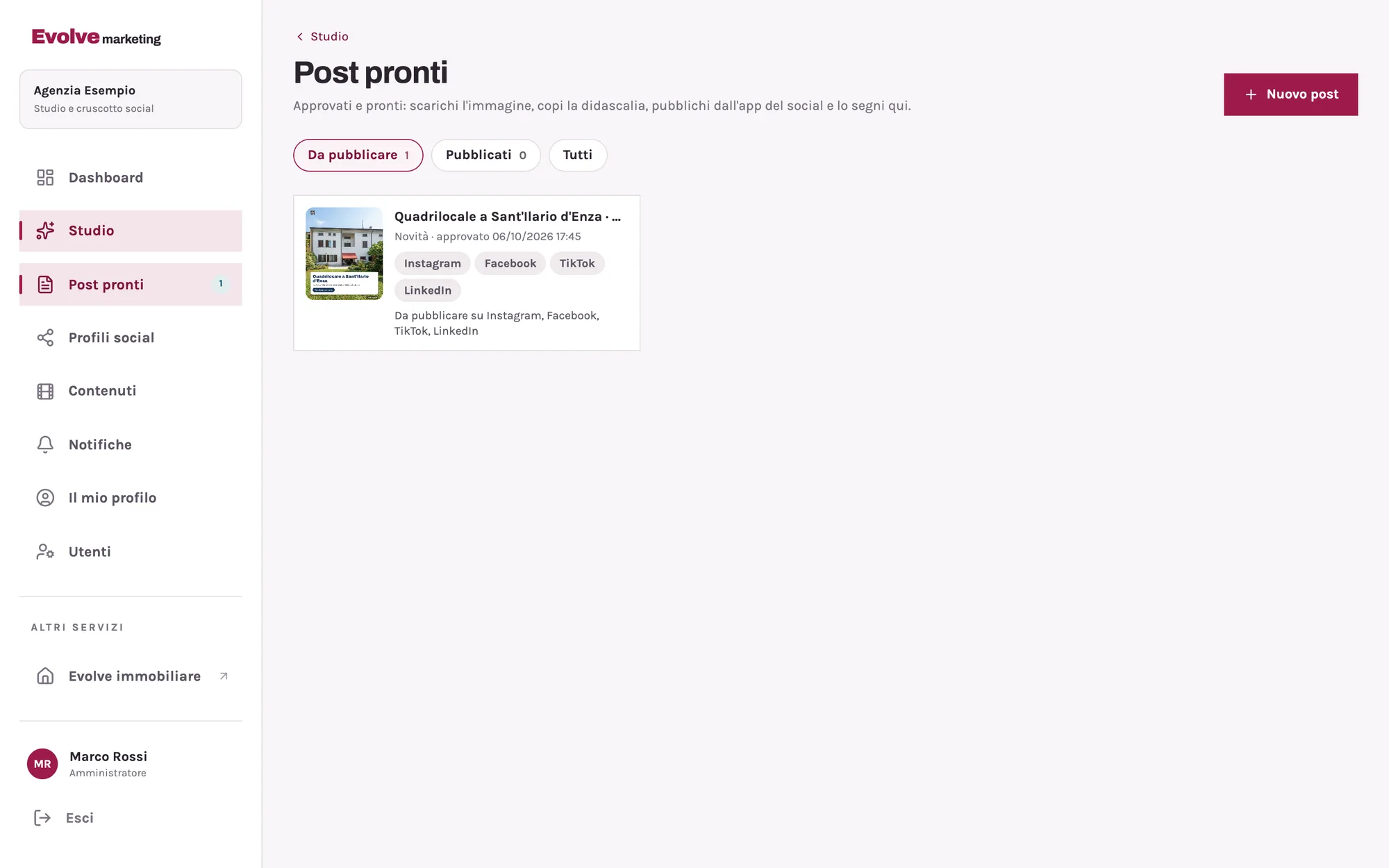 I post pronti: approvati, da scaricare e pubblicare